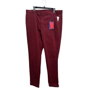𝅺ZNT18 maroon modern cropped hem pants 38x34
